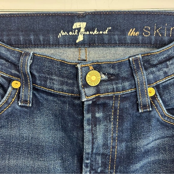 7 for All Mankind Skinny Blue Ankle Denim Jeans Size 25 - Picture 5 of 9